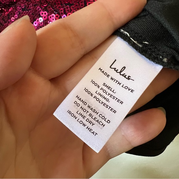 Lulus | Magic Maker Magenta Metallic Off-the-Shoulder Bodycon Mini Dress - Picture 4 of 7